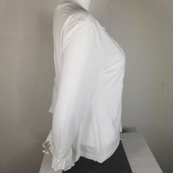 Weatherproof White Ruffled Button Up Panel Blouse - Picture 4 of 8
